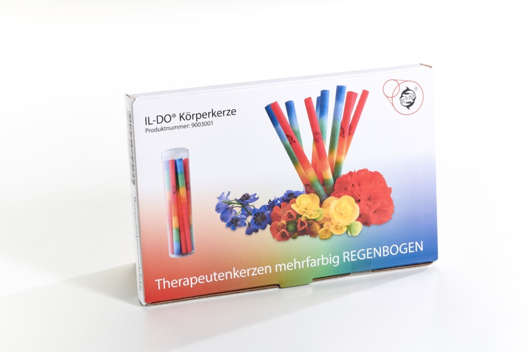 therapeutische Körperkerze Regenbogen