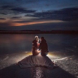 Kinder am See winter